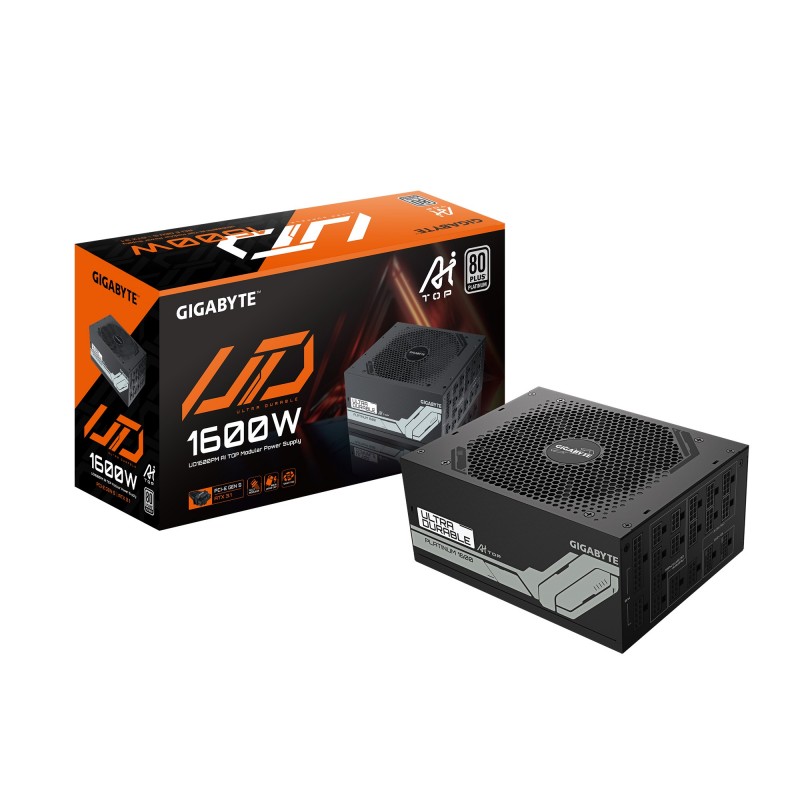 Gigabyte UD1600PM PG5 AI TOP, 1600 W, 100 - 240 V, 5060 Hz, 15 - 7.5 A, Actif, 150 W
