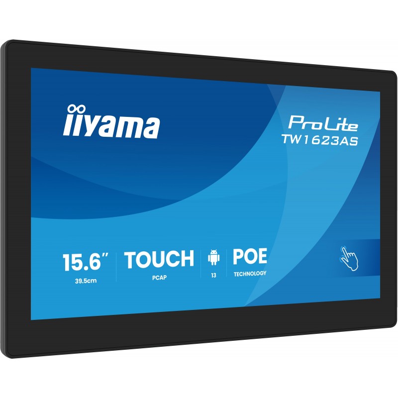 Iiyama TW1623AS-B3P, 39,6 cm 15.6", 1920 x 1080 pixels, Full HD, LED, 30 ms, Noir