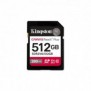 Kingston 512GB Canvas React Plus SDXC UHS-II 280R150W U3 V60 for Full HD4K, 512 Go, SDXC, Classe 10, UHS-II, 280 Mos, 150 Mos