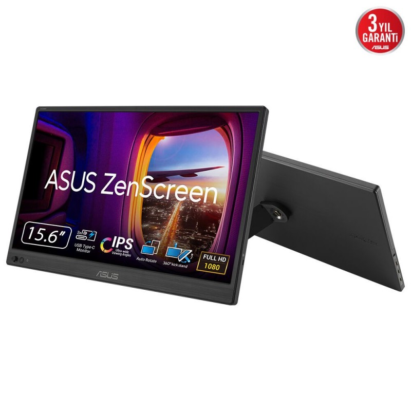 ASUS ZenScreen MB169CK, 39,6 cm 15.6", 1920 x 1080 pixels, Full HD, LCD, 5 ms, Noir