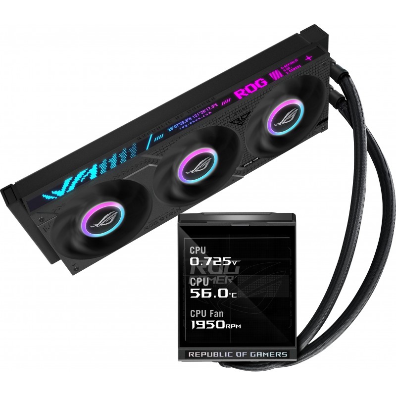 ASUS ROG Strix LC IV 360 ARGB LCD, Kit de refroidissement du liquide, 12 cm, Noir