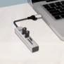 LogiLink UA0445, USB 3.2 Gen 1 3.1 Gen 1 Type-A + Type-C, USB 3.2 Gen 1 3.1 Gen 1 Type-A, SD, MicroSD , 5000 Mbits, Gris, Aluminium