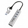 LogiLink UA0445, USB 3.2 Gen 1 3.1 Gen 1 Type-A + Type-C, USB 3.2 Gen 1 3.1 Gen 1 Type-A, SD, MicroSD , 5000 Mbits, Gris, Aluminium