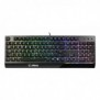 MSI VIGOR GK30, Avec fil, USB, Clavier mécanique, QWERTZ, LED RGB, Noir