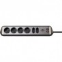 Brennenstuhl 1153590610, 2 m, 6 sortie CA, Intérieure, Courbe, IP20, Noir, Argent