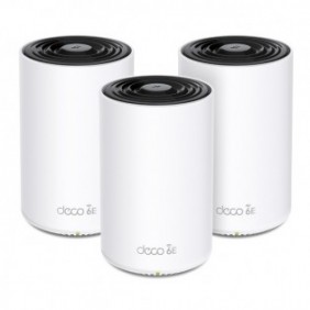 TP-LINK Deco XE75, Blanc, Interne, 670 m², Tri-bande 2,4 GHz 5 GHz 6 GHz, Wi-Fi 6E 802.11ax, 802.11a, 802.11b, 802.11g, Wi-Fi 4 802.11n, Wi-Fi 5 802.11ac, Wi-Fi 6 802.11ax, Wi-Fi 6E