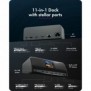 ICY BOX Heart Dock 2300, Avec fil, USB 3.2 Gen 2 3.1 Gen 2 Type-C, 100 W, 10,100,1000 Mbits, Anthracite, 10 Gbits