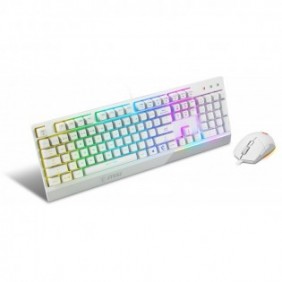 MSI S11-04DE305-CLA, Avec fil, USB, Clavier mécanique, QWERTZ, LED RGB, Blanc
