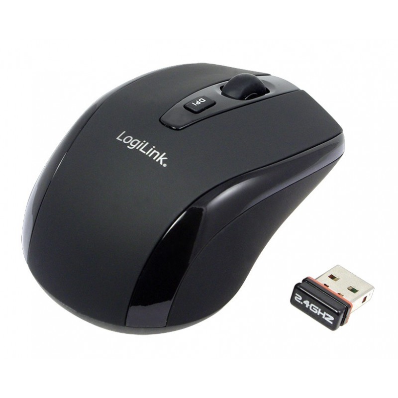 LogiLink ID0031, Optique, RF sans fil, 800 DPI, Noir