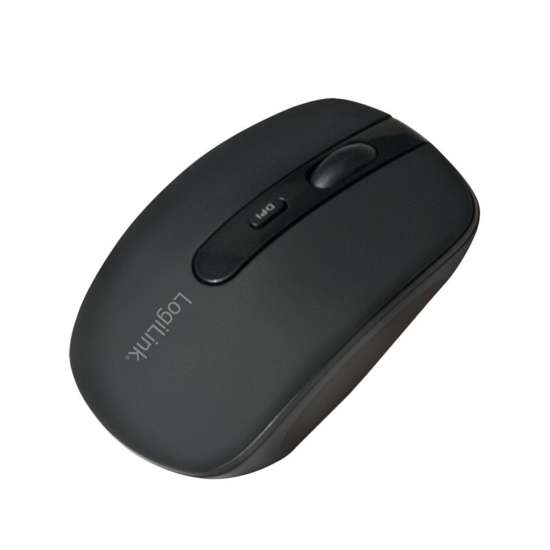 LogiLink ID0078A, Ambidextre, Optique, Bluetooth, 1600 DPI, Noir