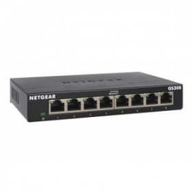 Netgear GS308-300PES, Non-géré, L2, Gigabit Ethernet 101001000, Montage mural