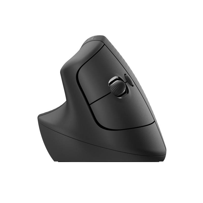 Logitech Lift for Business, Gauche, Conception verticale, Optique, RF sans fil + Bluetooth, 4000 DPI, Graphite