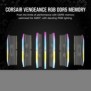 Corsair Vengeance RGB CMH32GX5M2B6400Z32, 32 Go, 2 x 16 Go, DDR5, 6400 MHz, 288-pin DIMM, Noir