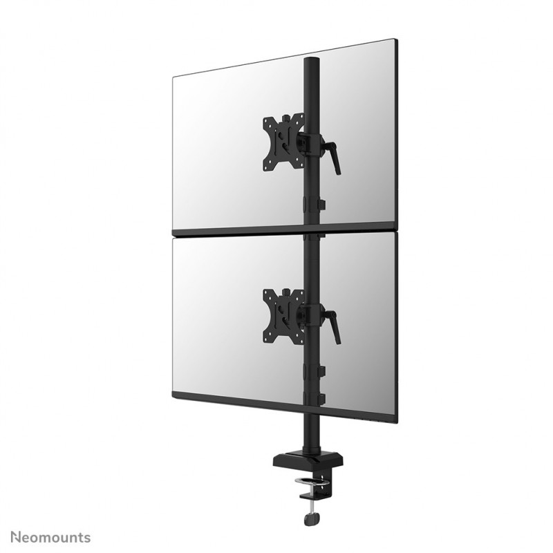 Neomounts DS60-600BL2V Bras de moniteur double 10-32", Collier de serrage passe-fil, 9 kg, 25,4 cm 10", 81,3 cm 32", 100 x 100 mm, Noir