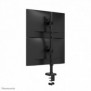 Neomounts DS60-600BL2V Bras de moniteur double 10-32", Collier de serrage passe-fil, 9 kg, 25,4 cm 10", 81,3 cm 32", 100 x 100 mm, Noir