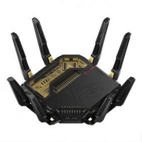 ASUS ROG Rapture GT-BE98, Wi-Fi 7 802.11be, Quad-band 2.4 GHz 5 GHz-1 5 GHz-2 6 GHz, EthernetLAN, Noir, Routeur