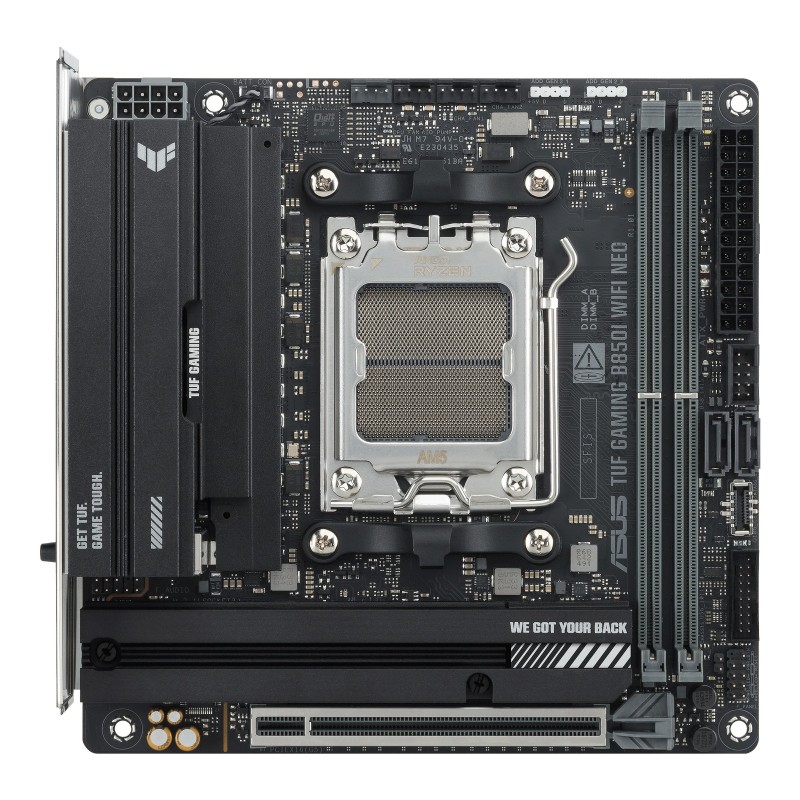 ASUS TUF GAMING B850I WIFI NEO, AMD, Emplacement AM5, AMD Ryzen 7000 Series, AMD Ryzen 8000 Series, AMD Ryzen 9000 Series, Emplacement AM5, DDR5-SDRAM, 128 Go