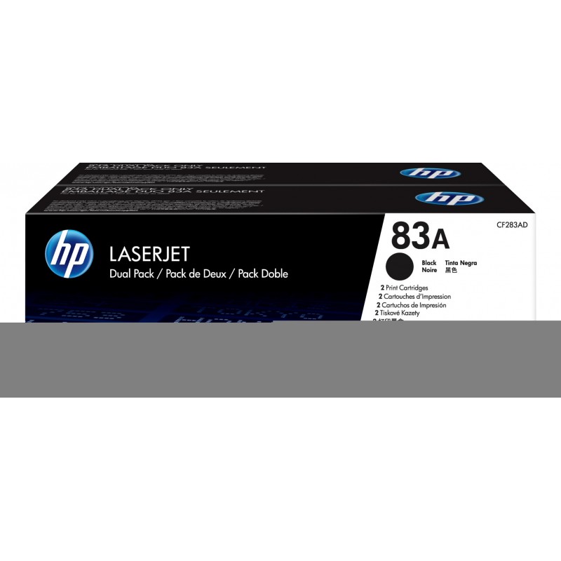 HP Pack de 2 toners LaserJet 83A noir authentiques, 3000 pages, Noir, 2 pièce