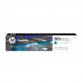 HP 981X cartouche PageWide Cyan grande capacité authentique, Rendement élevé , Cyan, Encre à pigments, 116 ml, 1 pièce, 10000 pages