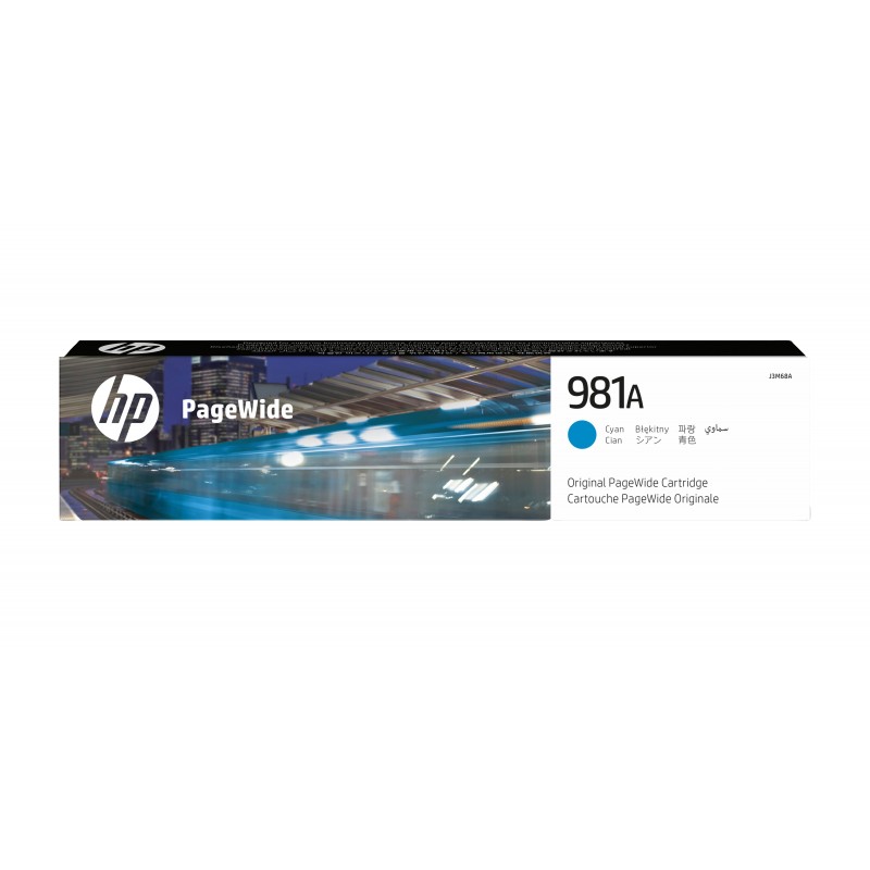 HP 981A cartouche PageWide Cyan authentique, Rendement standard, Cyan, Encre à pigments, 70 ml, 1 pièce, 6000 pages