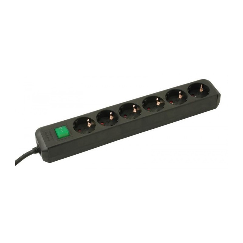 Brennenstuhl Eco, 1,5 m, Noir, 6 sortie CA, Noir, 350 mm, 75 mm