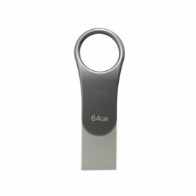 Silicon Power Mobile C80, 64 Go, USB Type-A USB Type-C, 3.2 Gen 1 3.1 Gen 1, Sans capuchon, 8 g, Titane