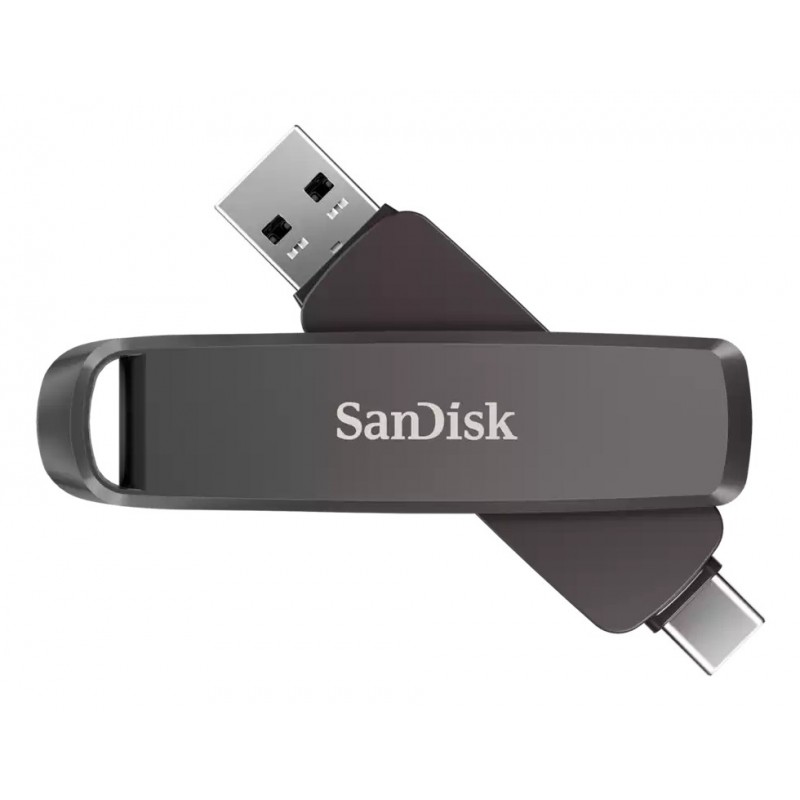 SanDisk SDDDE1-512G-G46, 512 Go, USB Type-CUSB Type-A, 3.2 Gen 2 3.1 Gen 2, 1000 Mos, Pivotant, Noir