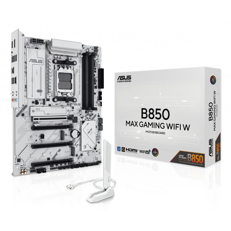 ASUS B850 MAX GAMING WIFI W, AMD, Emplacement AM5, AMD Ryzen 7000 Series, AMD Ryzen 8000 Series, AMD Ryzen 9000 Series, Emplacement AM5, DDR5-SDRAM, 256 Go