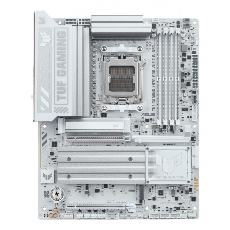 ASUS TUF GAMING X870-PRO WIFI7 W NEO, AMD, Emplacement AM5, AMD Ryzen 9000 Series, AMD Ryzen 8000 Series, AMD Ryzen 7000 Series, DDR5-SDRAM, 256 Go, DIMM