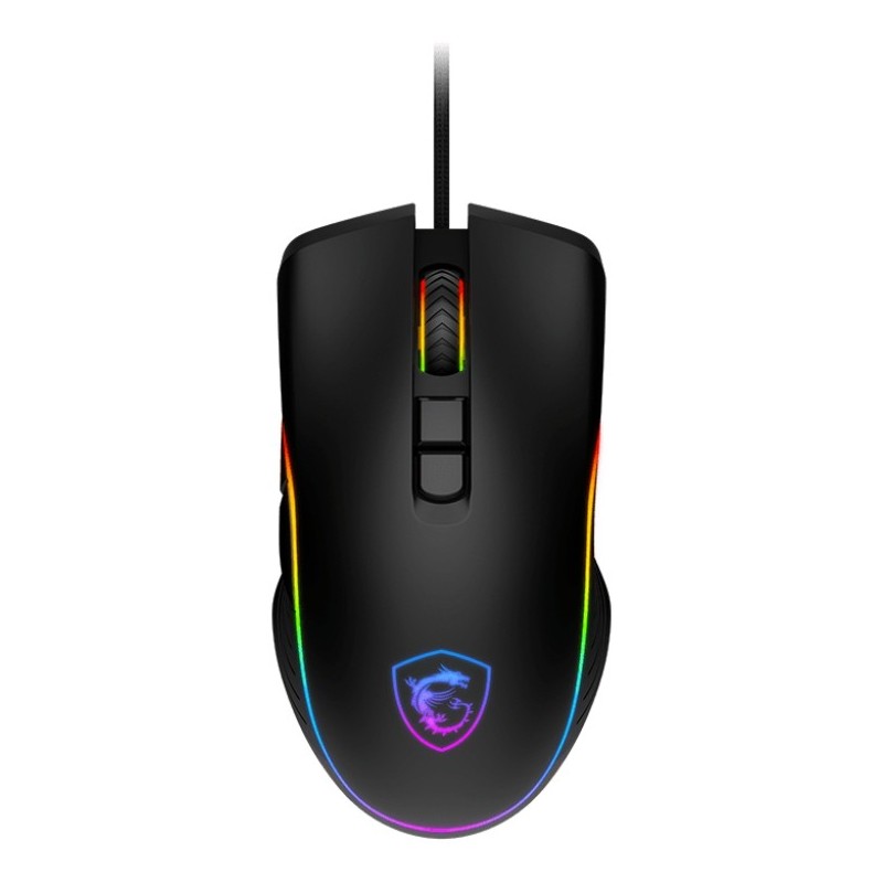 MSI FORGE GM300, Ambidextre, Optique, USB Type-A, 7200 DPI, Noir