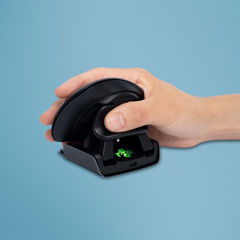 R-Go Tools Souris Ergonomique R-Go HE Twister avec logiciel de pause, ambidextre, M longueur main 165-185 mm filaire et bluetooth, Ambidextre, Conception verticale, Optique, Bluetooth + USB Type-A, 2400 DPI, Noir