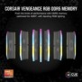 Corsair Vengeance RGB CMH32GX5M2B6000Z38, 32 Go, 2 x 16 Go, DDR5, 288-pin DIMM, Gris