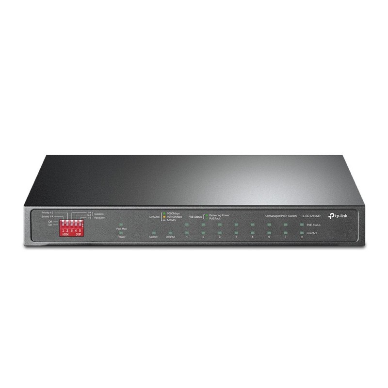 TP-LINK TL-SG1210MP, Non-géré, Gigabit Ethernet 101001000, Connexion Ethernet, supportant l'alimentation via ce port
