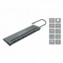 Conceptronic DONN17G, Avec fil, USB 3.2 Gen 1 3.1 Gen 1 Type-C, 100 W, 10,100,1000 Mbits, Gris, MicroSD , SD
