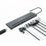 Conceptronic DONN17G, Avec fil, USB 3.2 Gen 1 3.1 Gen 1 Type-C, 100 W, 10,100,1000 Mbits, Gris, MicroSD , SD