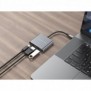Conceptronic DONN18G, Avec fil, USB 3.2 Gen 1 3.1 Gen 1 Type-C, 100 W, Gris, 5 Gbits, 4K Ultra HD