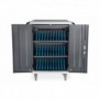 DIGITUS Armoire de charge mobile pour ordinateurs portables tablettes jusqu’à 15,6 pouces, synchronisation des données, UV-C, Classe mobile de charge et de gestion, Noir, Sol, 41,5 cm, 2 étagères, Acrylonitrile-Butadiène-Styrène , Aluminium, Acier