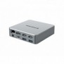 Conceptronic DONN25G, Avec fil, USB 3.2 Gen 2 3.1 Gen 2 Type-C, 100 W, 3,5 mm, 10,100,1000 Mbits, Argent
