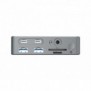 Conceptronic DONN25G, Avec fil, USB 3.2 Gen 2 3.1 Gen 2 Type-C, 100 W, 3,5 mm, 10,100,1000 Mbits, Argent