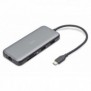 DIGITUS Station d'accueil USB-C, 7 ports, Avec fil, USB 3.2 Gen 2 3.1 Gen 2 Type-C, 100 W, 1.42.2, 10,100,1000 Mbits, Noir, Gris