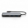 DIGITUS Station d'accueil USB-C, 7 ports, Avec fil, USB 3.2 Gen 2 3.1 Gen 2 Type-C, 100 W, 1.42.2, 10,100,1000 Mbits, Noir, Gris