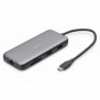 DIGITUS Station d'accueil USB-C, 8 ports, Avec fil, USB 3.2 Gen 2 3.1 Gen 2 Type-C, 100 W, 1.42.2, 10,100,1000 Mbits, Noir, Gris