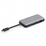 DIGITUS Station d'accueil de voyage USB-C, 7 ports, Avec fil, USB 3.2 Gen 2 3.1 Gen 2 Type-C, 100 W, 1.42.2, 10,100,1000 Mbits, Noir, Gris