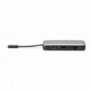 DIGITUS Station d'accueil de voyage USB-C, 7 ports, Avec fil, USB 3.2 Gen 2 3.1 Gen 2 Type-C, 100 W, 1.42.2, 10,100,1000 Mbits, Noir, Gris