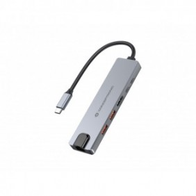 Conceptronic DONN29G, Avec fil, USB 3.2 Gen 2 3.1 Gen 2 Type-C, 140 W, 10,100,1000 Mbits, IEEE 802.3ab, Gris