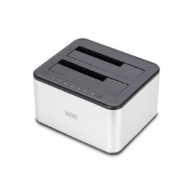 DIGITUS Station d'accueil USB 3.0 Dual SATA HDD 2,5" 3,5, HDD, SSD, SATA, Série ATA II, Série ATA III, 2.5,3.5", USB 3.2 Gen 1 3.1 Gen 1 Type-B, Noir, Blanc, 6 Gbits