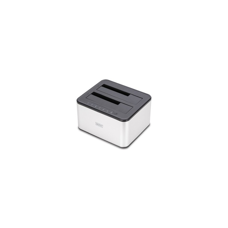 DIGITUS Station d'accueil USB 3.0 Dual SATA HDD 2,5" 3,5, HDD, SSD, SATA, Série ATA II, Série ATA III, 2.5,3.5", USB 3.2 Gen 1 3.1 Gen 1 Type-B, Noir, Blanc, 6 Gbits