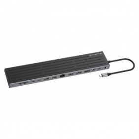 Conceptronic DONN32B, Avec fil, USB 3.2 Gen 1 3.1 Gen 1 Type-C, 100 W, 3,5 mm, 10,100,1000 Mbits, IEEE 802.3ab