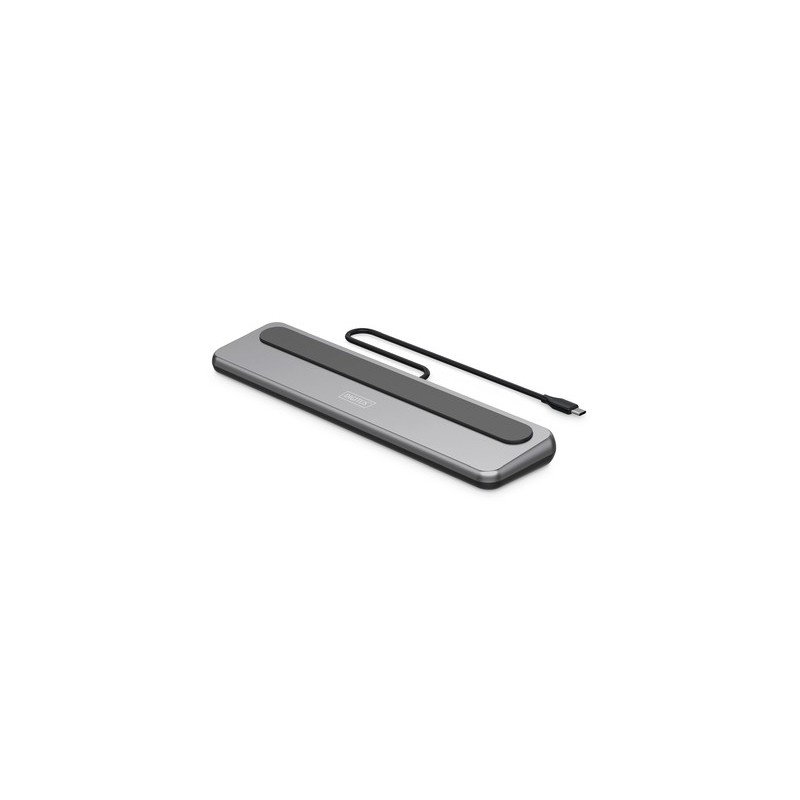 DIGITUS Station d'accueil USB-C 8K, 12 ports, Avec fil, USB 3.2 Gen 2 3.1 Gen 2 Type-C, 100 W, 3,5 mm, 2.22.3, 1000 Mbits