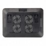 Conceptronic Support de refroidissement de portable à 4 ventilateurs, 39,6 cm 15.6", 4 pièce, 8 cm, Noir, Aluminium, USB
